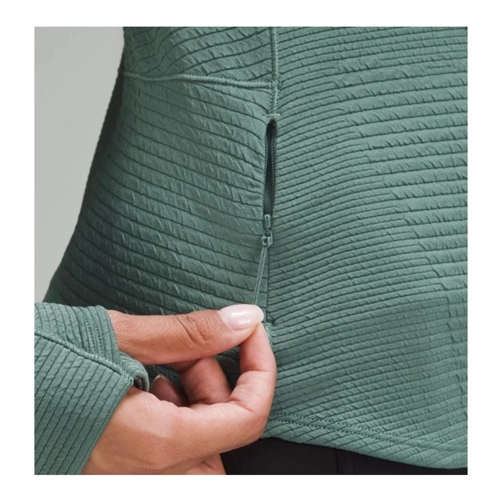 Lululemon‎ Venscape Hooded Balaclava Long Sleeve Quarter Zip Medium Forest 4